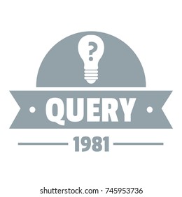 Query logo. Simple illustration of query vector logo for web