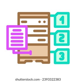 query optimization database color icon vector. query optimization database sign. isolated symbol illustration