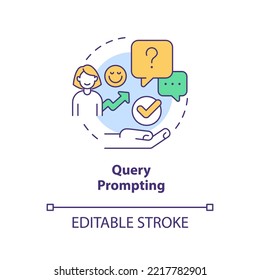 Query prompting concept icon. Optimization. Adjust personalized customer experience abstract idea thin line illustration. Isolated outline drawing. Editable stroke. Arial, Myriad Pro-Bold fonts used
