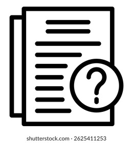 Query resolution page icon outline vector. Online FAQ forum. Frequently asked questions
