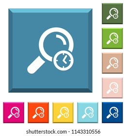 Query time white icons on edged square buttons in various trendy colors