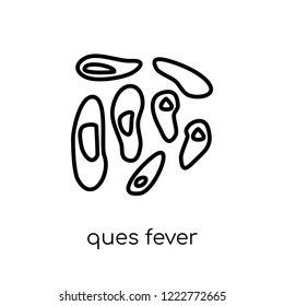 Ques fever icon. Trendy modern flat linear vector Ques fever icon on white background from thin line Diseases collection, editable outline stroke vector illustration