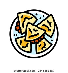 quesadilla chicken food color icon vector. quesadilla chicken food sign. isolated symbol illustration