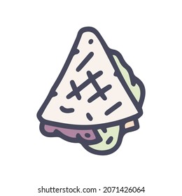 quesadilla color vector doodle simple icon design