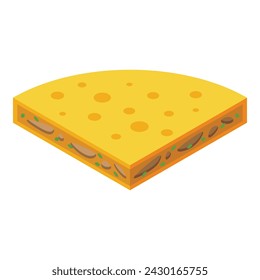 Quesadilla dish icon isometric vector. Meat chicken. Party menu beef