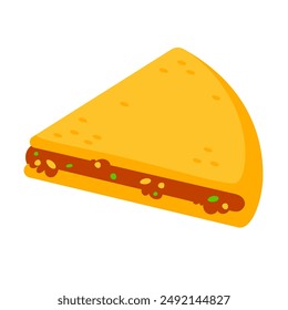 quesadilla flat vector illustration clipart