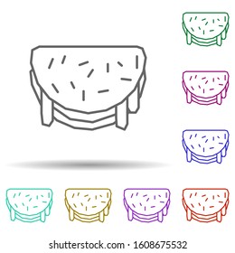 Quesadilla, food multi color style icon. Simple thin line, outline vector of dia de muertos icons for ui and ux, website or mobile application
