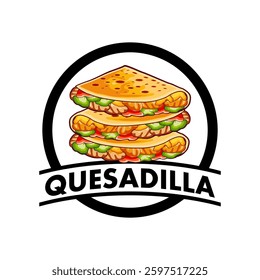 Quesadilla logo vector in circle