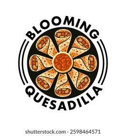 Quesadilla logo vector illustration template in circle