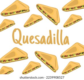 Quesadilla mexican food vector. Best Mexican Dishes. Latin american food illustration.