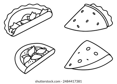 Quesadillas artistic line art elegant food display