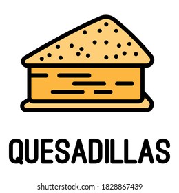 Quesadillas icon. Outline quesadillas vector icon for web design isolated on white background