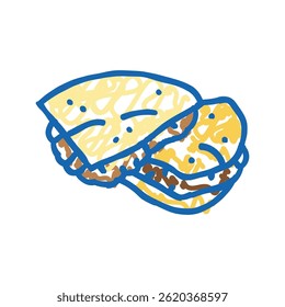 quesadillas cozinha mexicana ícone doodle esboço vetor. quesadillas cozinha mexicana sinal. símbolo isolado ilustração