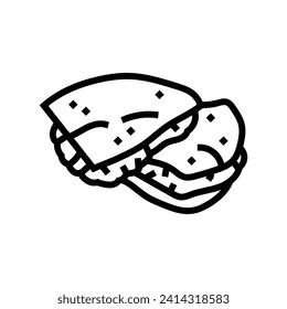 quesadillas mexican cuisine line icon vector. quesadillas mexican cuisine sign. isolated contour symbol black illustration