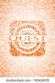 Quest abstract orange mosaic emblem