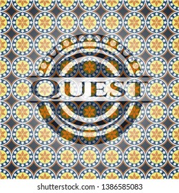 Quest arabesque badge. arabic decoration.