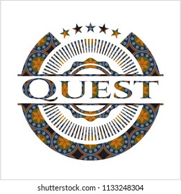 Quest arabic emblem. Arabesque decoration.