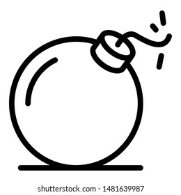 Quest bomb icon. Outline quest bomb vector icon for web design isolated on white background