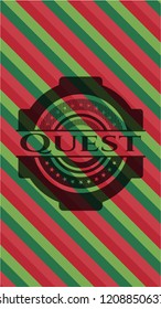 Quest christmas colors style emblem.