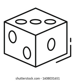 Quest dice icon. Outline quest dice vector icon for web design isolated on white background