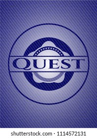 Quest emblem with denim texture