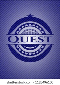 Quest emblem with denim texture