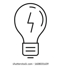 Quest energy bulb icon. Outline quest energy bulb vector icon for web design isolated on white background