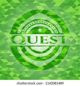 Quest green mosaic emblem