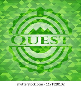 Quest green mosaic emblem