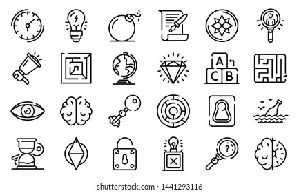 Quest icons set. Outline set of quest vector icons for web design isolated on white background - Shutterstock ID 1441293116