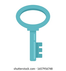 Quest Key flat illustration. Vector Quest key in flat style isolated on white background. Element for web, game and advertising