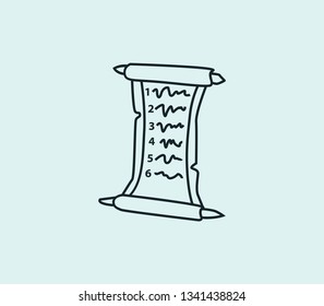 Quest list icon line isolated on clean background. Quest list icon concept drawing icon line in modern style. Vector illustration for your web mobile logo app UI design.
