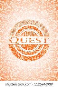 Quest orange mosaic emblem with background