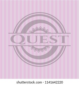 Quest pink emblem. Vintage.