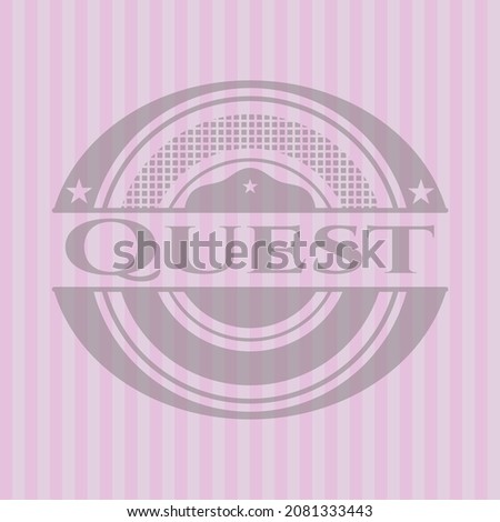 Quest pink icon or emblem. Flat design. 
