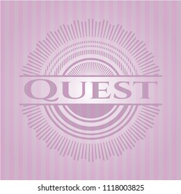 Quest retro style pink emblem