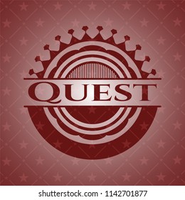 Quest retro style red emblem