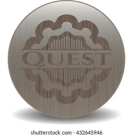 Quest retro style wooden emblem