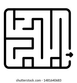 Quest room labyrint icon. Outline quest room labyrint vector icon for web design isolated on white background
