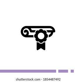 quest scroll icon. Vector illustration EPS 10.