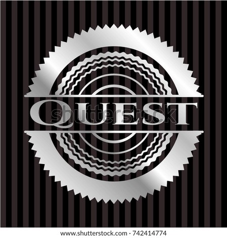 Quest silvery emblem or badge