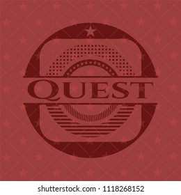 Quest vintage red emblem