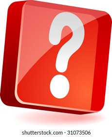 Question 3d icon. Vector illustration.