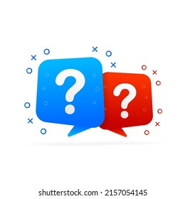 Question and Answer Bubble Chat icon. Vector illustration