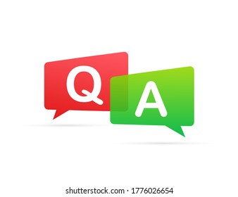 Question And Answer Bubble Chat On White Background. Vector Stock Illustration.