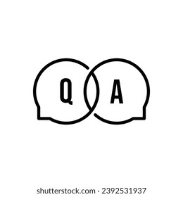question and answer bubble like qa icon. linear flat trend modern logotype graphic stroke art design web element isolated on white background. concept of advice simbol or did you know or quick tips