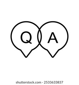 question and answer bubble like qa icon. linear flat trend modern logotype graphic stroke art design web element isolated on white background. concept of advice simbol or did you know or quick tips