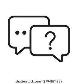 Question and Answer Chat Bubble Icon – Communication, FAQ, Customer Support Vector Symbol