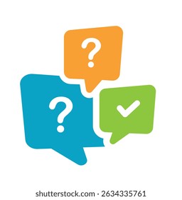 Question and answer color icon. FAQ sign.