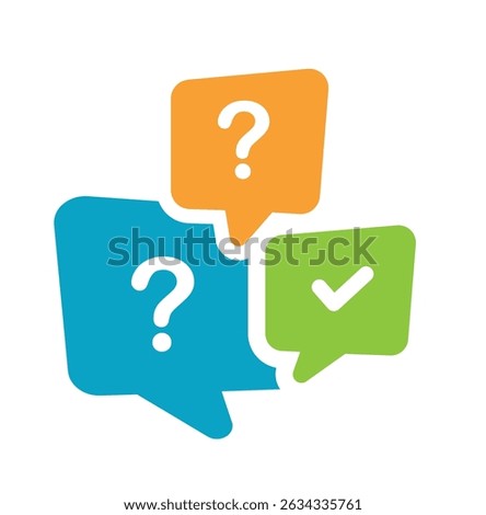 Question and answer color icon. FAQ sign.